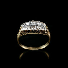 画像をギャラリービューアに読み込む, ヴィクトリア時代 2列のダイヤモンドボートリング 指輪 英国アンティークス
