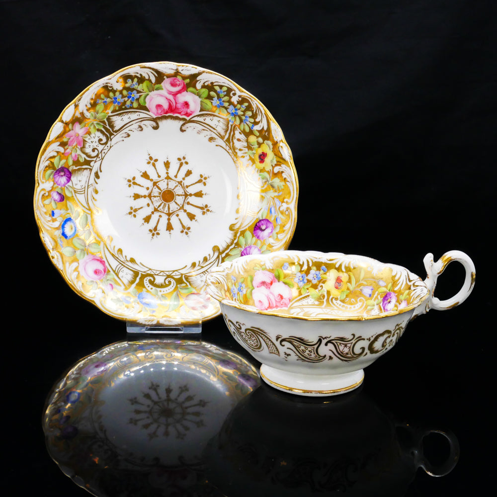 英国製アンティーク　1910年代 コールポート 金彩花絵の優雅なプレート⚫︎稀少品 コールポート-ゴールドローズ - 英国アンティークス アンティーク