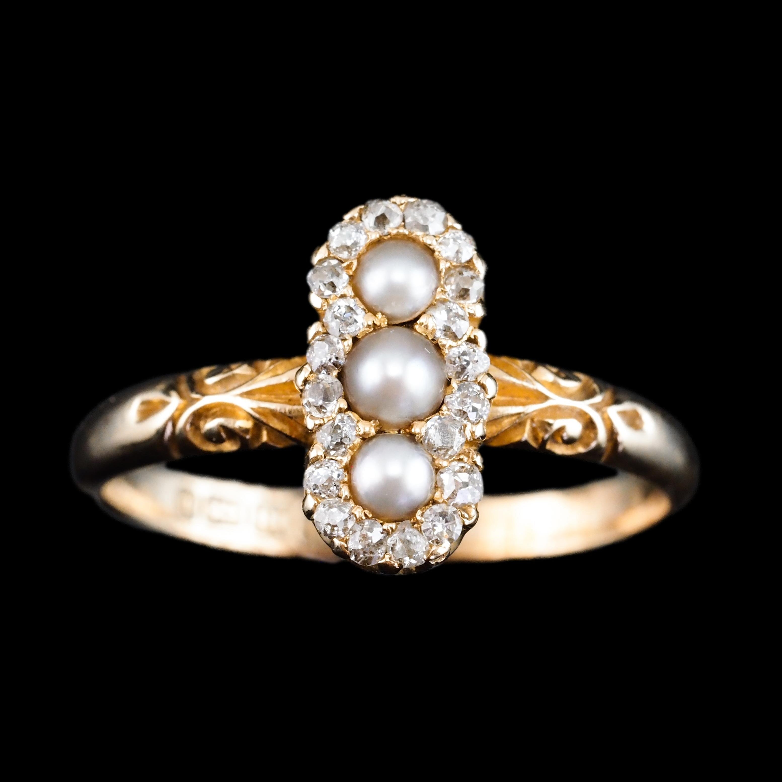 新着 ダイヤモンド パール ゴールド リング 指輪『ヴィクトリアン アクセサリー