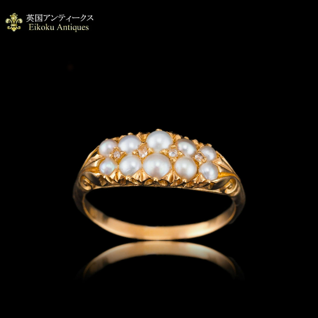 18金 ダイヤモンド パール ゴールド リング 指輪『ビュアプリンセス 