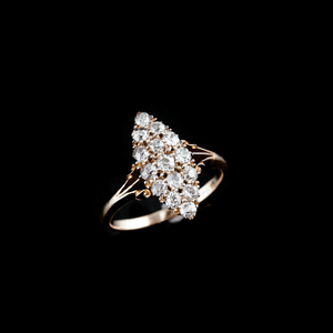 ダイヤモンド 18金  ナベット リング 指輪『スパークリングクラスター』