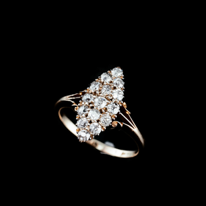 ダイヤモンド 18金  ナベット リング 指輪『スパークリングクラスター』