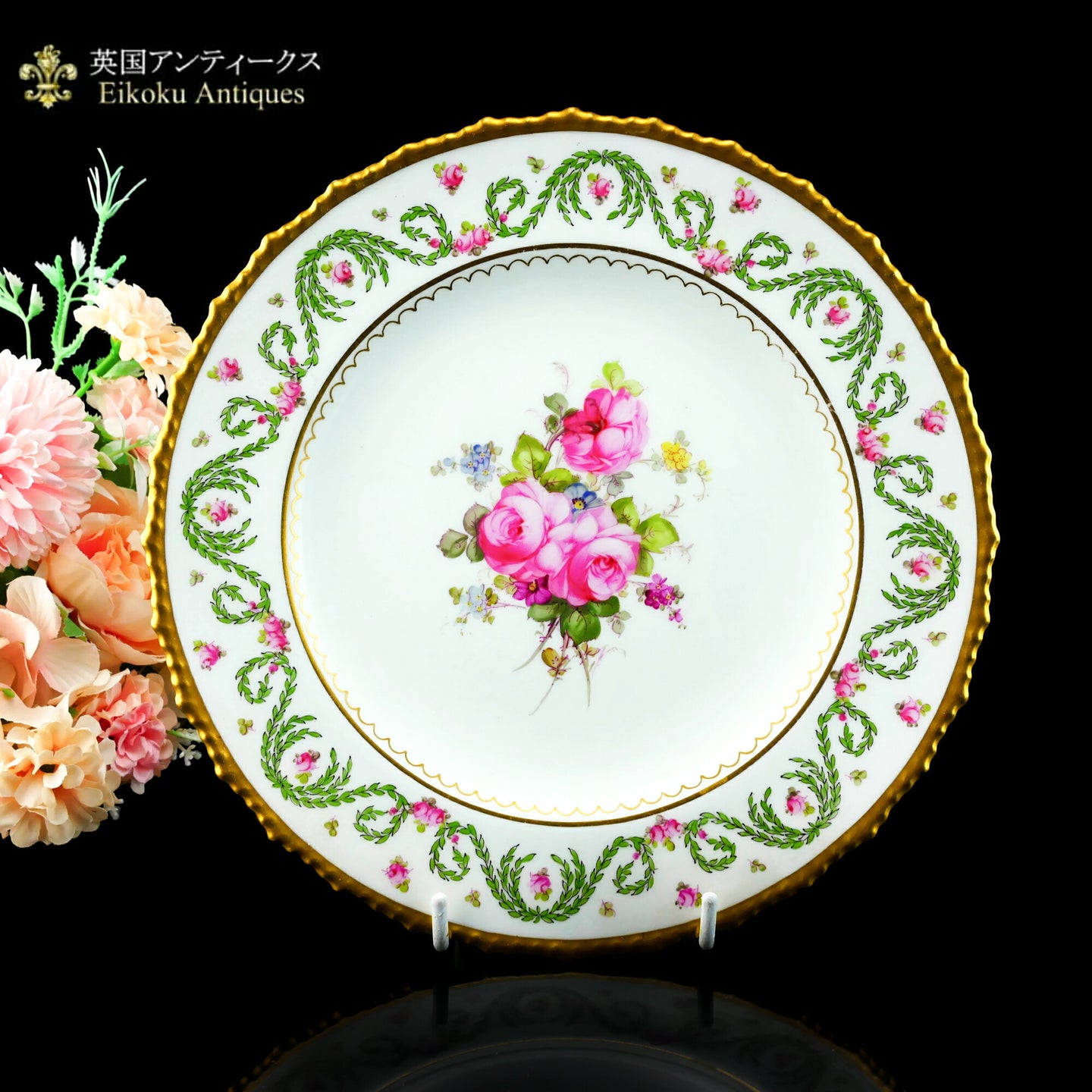 ロイヤルクラウンダービー プレート 薔薇の饗宴 - 英国アンティークス