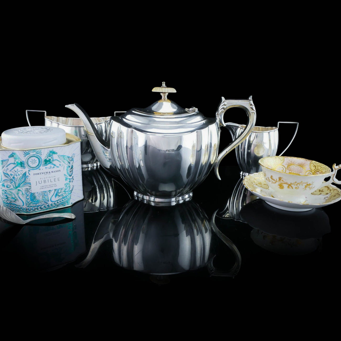 【貴重-英国製】E.P.N.S スターリングシルバーティーセット＊3点