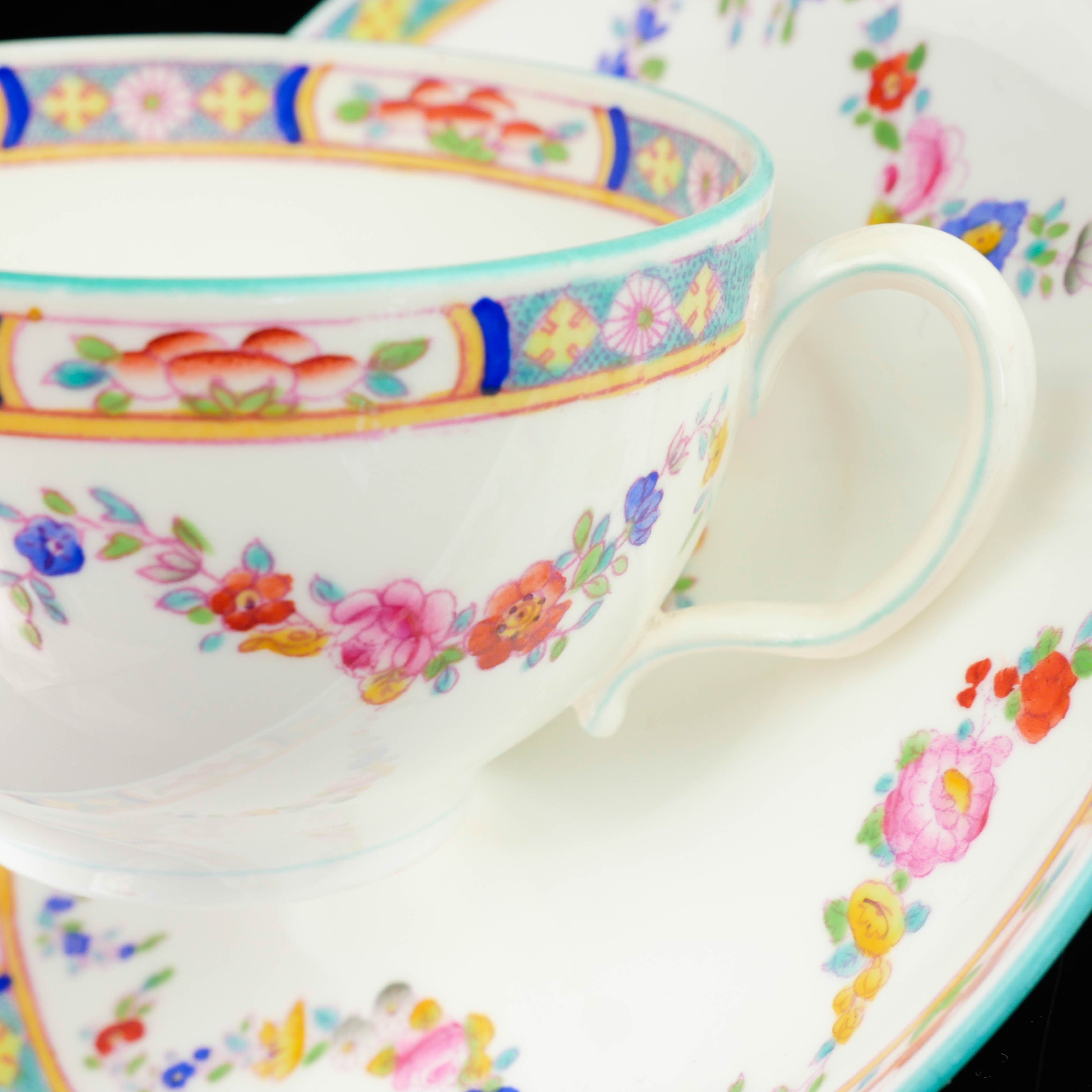 【希少】アンティーク　ミントンペルシアンローズ　プレート４枚　F8 英国アンティーク ミントンペルシアンローズ プレート1枚 F8 イギリス