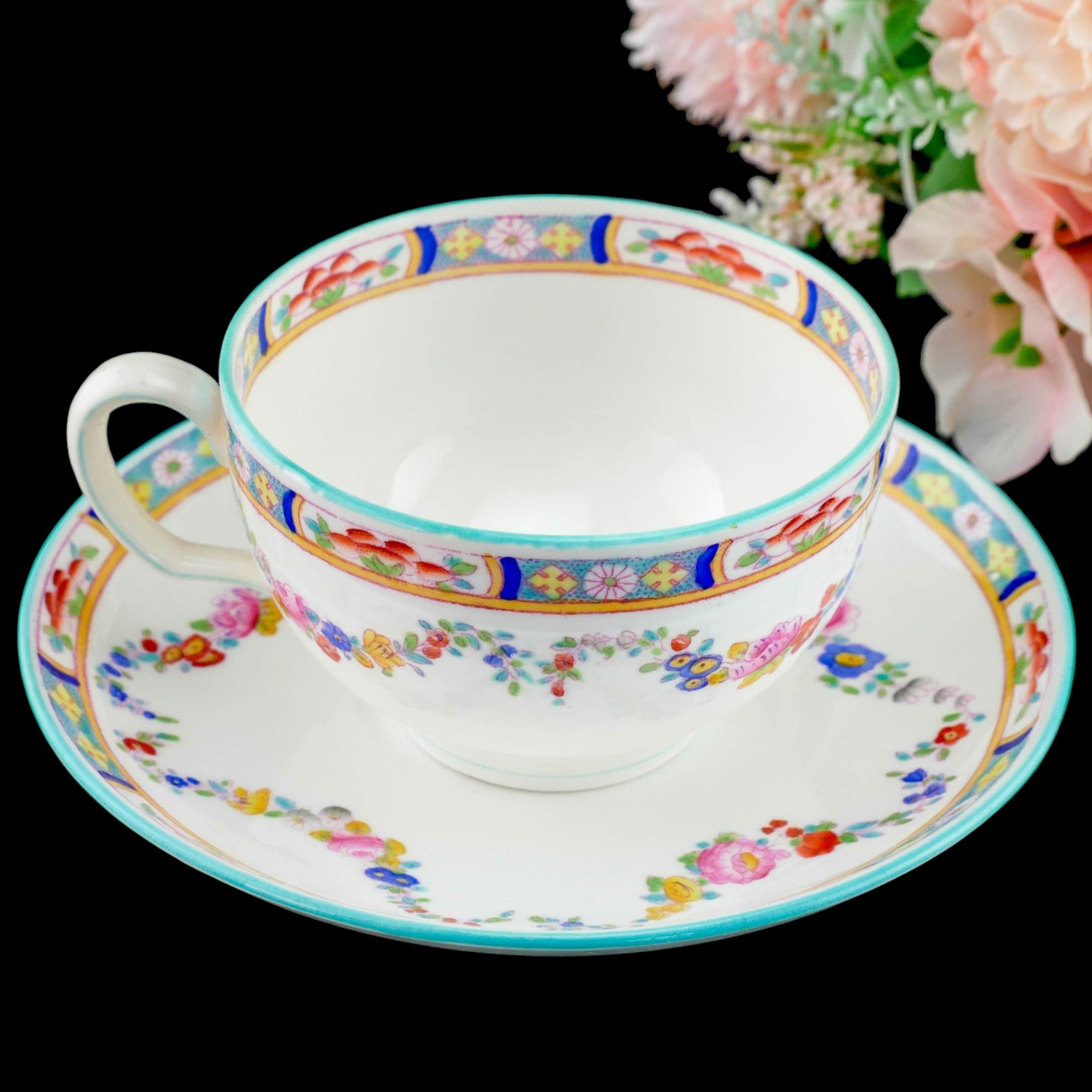 ミントン『オリエンタルローズ』ブルー - 英国アンティークス