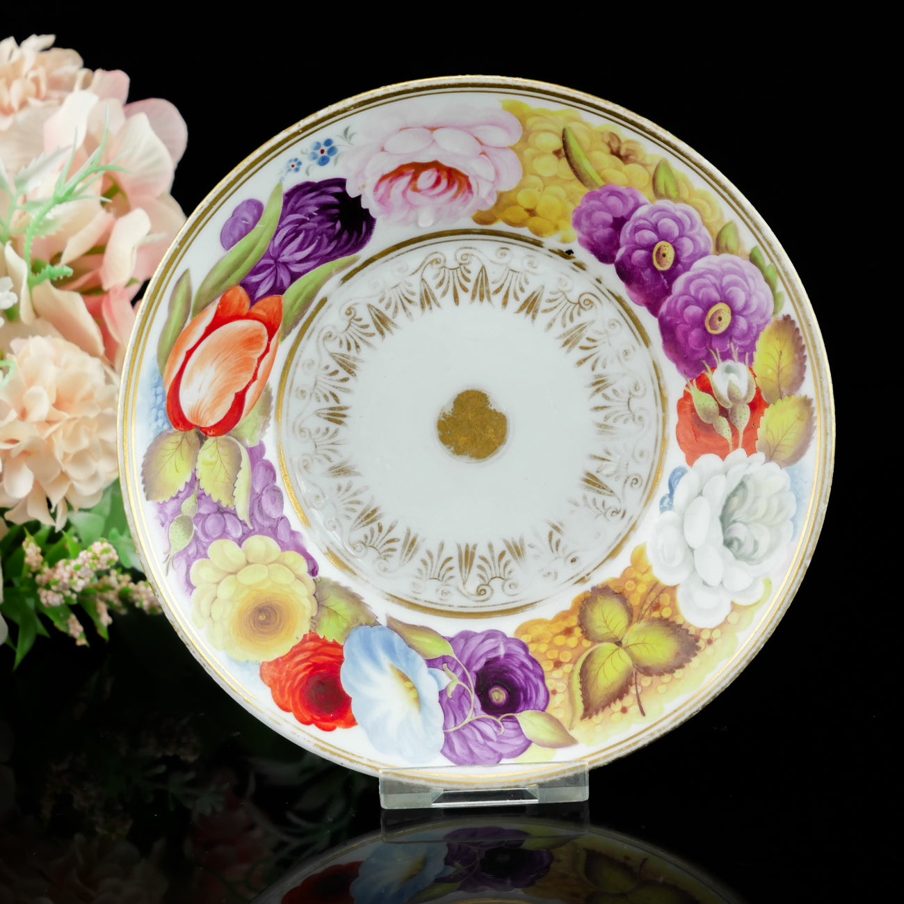 伝統・本物】スポード『大輪の花』アンティーク カップ＆ソーサー