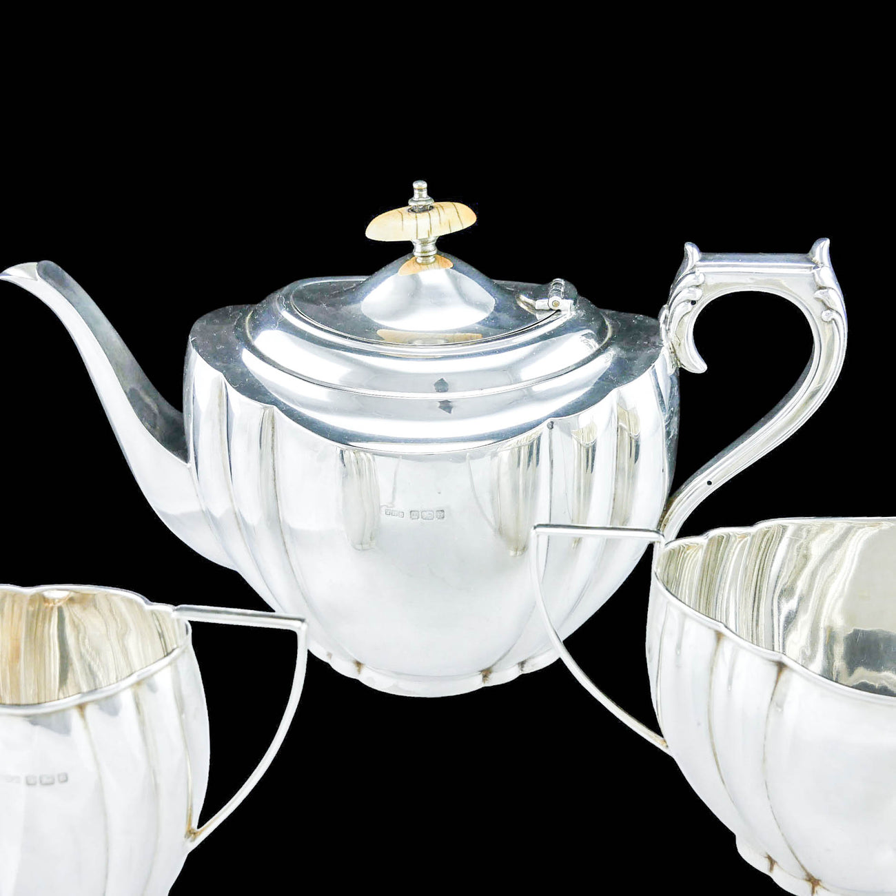 スターリングシルバーティーセット『ムーンライトエレガンス』英国