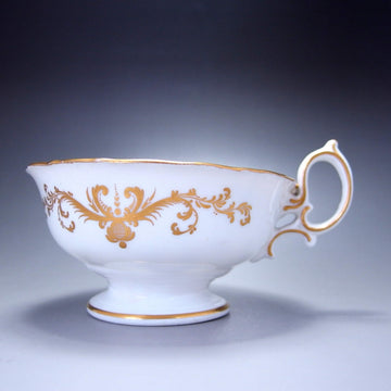 伝統-本物-コールポート-典型的な青-縁-金彩-華絵 - 英国アンティークス
