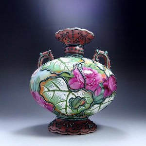オールドノリタケ-新種マーク-レア-薔薇の花瓶 - 英国アンティークス