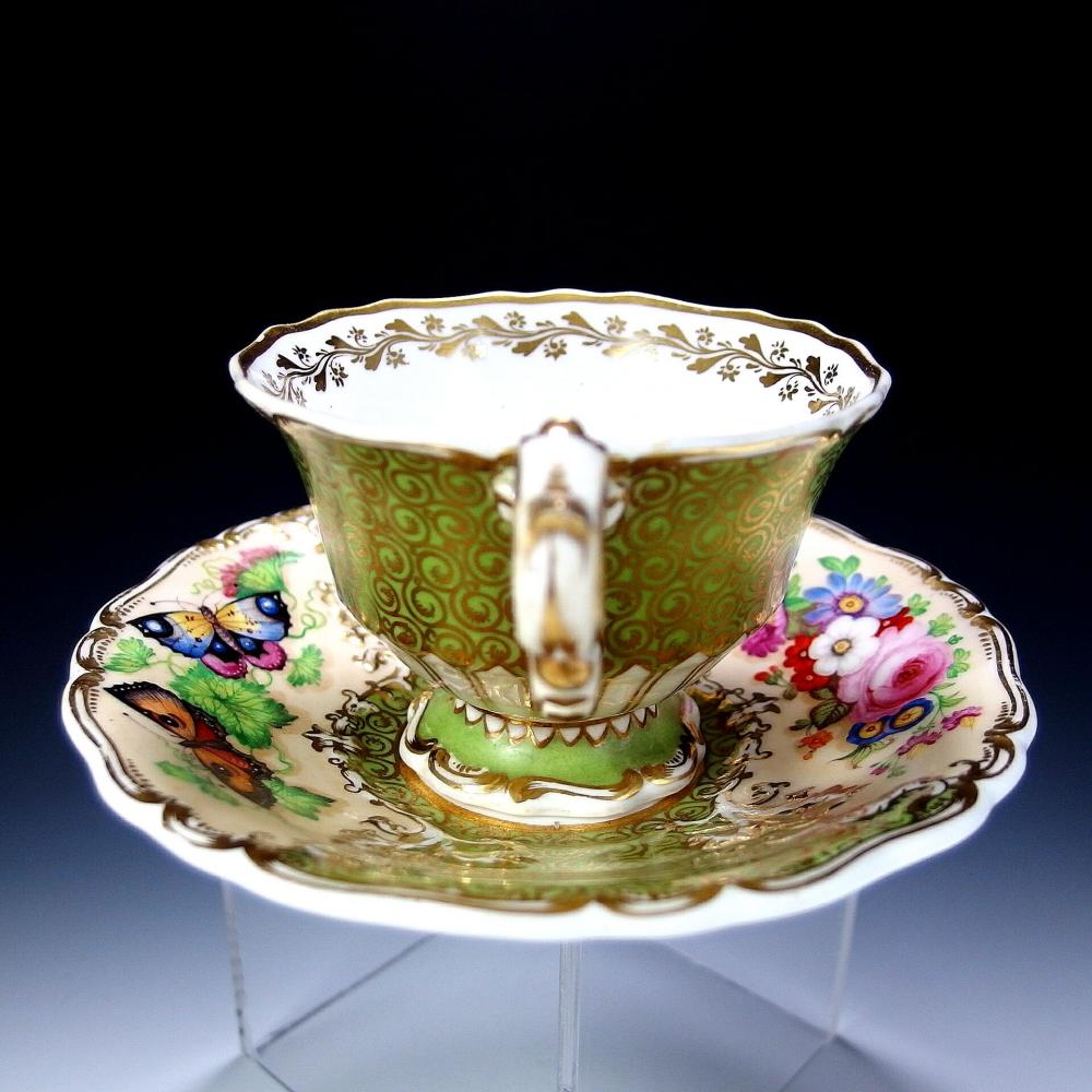 一点もの 芸術 1833年 英国 スポード コープランド カップ&ソーサー コープランド・スポード ブルーイタリアン デュオ カップ