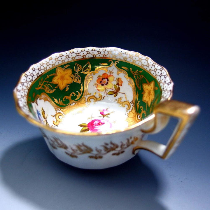 伝統-本物-典型的な縁-金彩-華絵-リッジウェイ-ロンドンシェイプ - 英国アンティークス