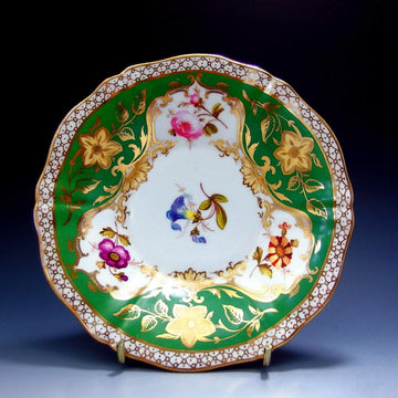 伝統-本物-典型的な縁-金彩-華絵-リッジウェイ-ロンドンシェイプ - 英国アンティークス
