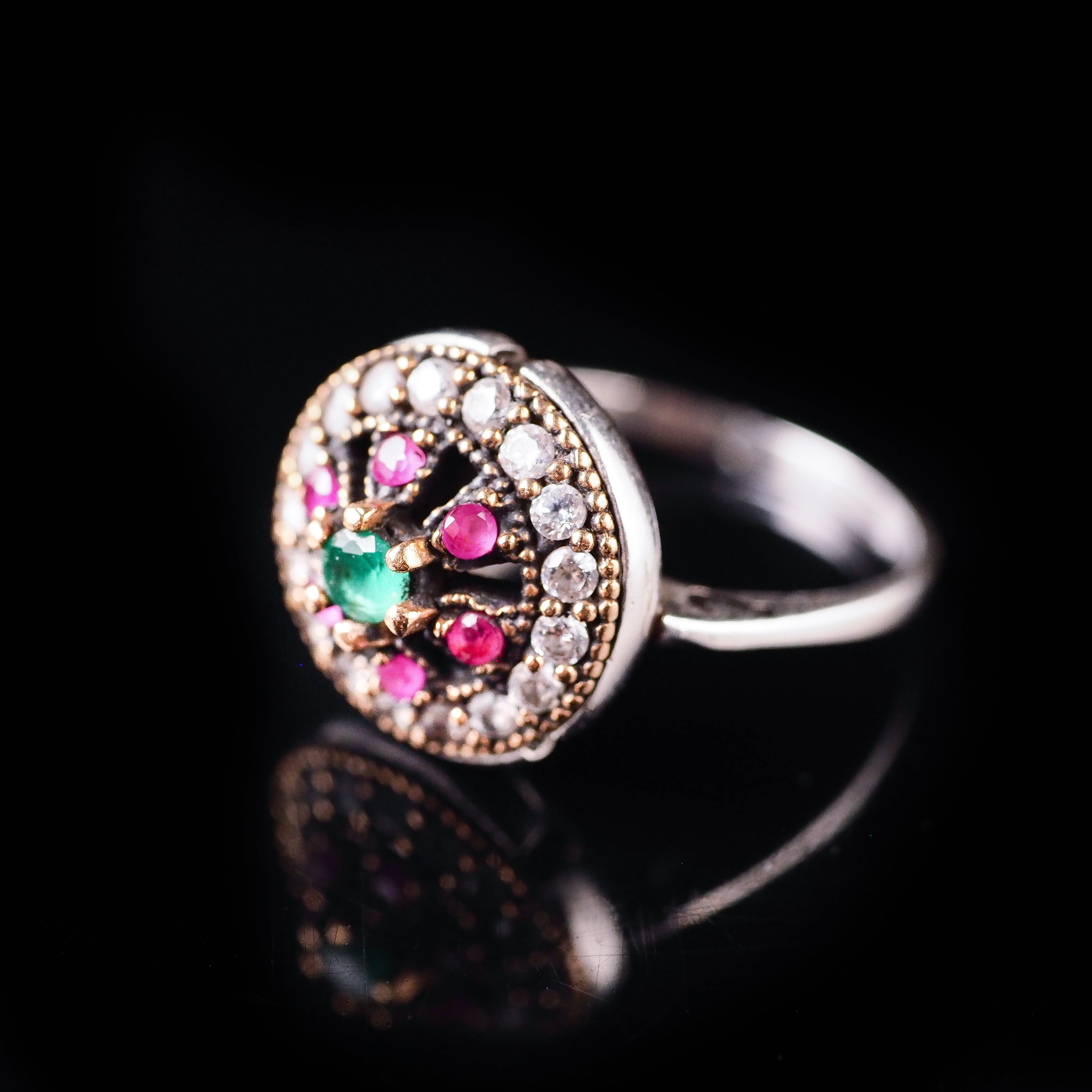 ダイヤモンド ルビー エメラルド ゴールド リング 指輪「希望の輝き