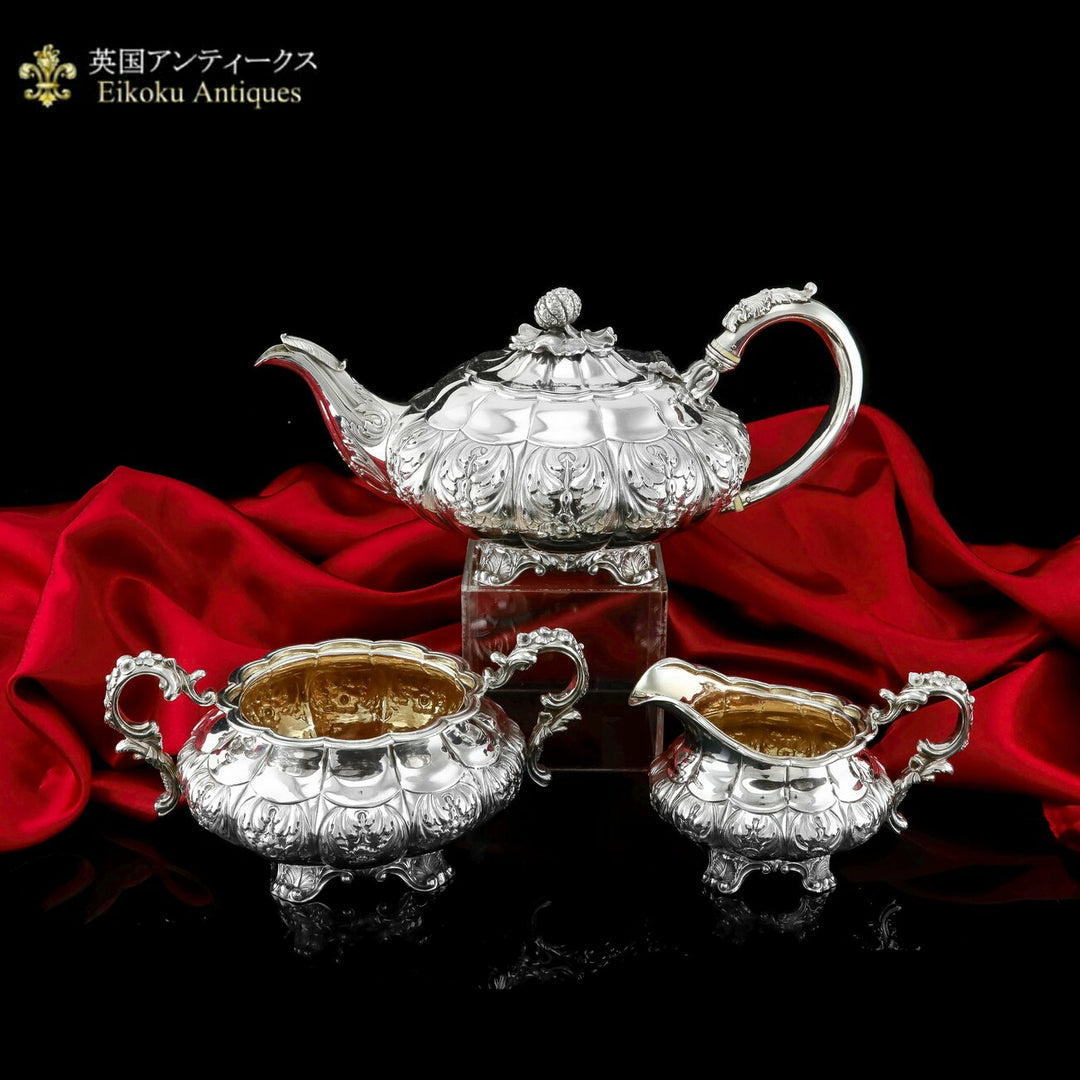 ジョージ王朝時代・スターリングシルバーティーセット - 英国 