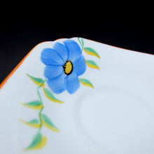 画像をギャラリービューアに読み込む, 青い花のフラワーハンドル - 英国アンティークス