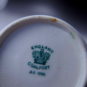 コールポート-グリーンリボンのカップ-ソーサー - 英国アンティークス
