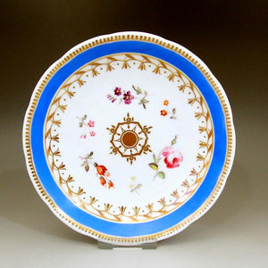伝統-本物-リッジウェイ-典型的な青-縁-金彩-華絵-c-1830 - 英国アンティークス