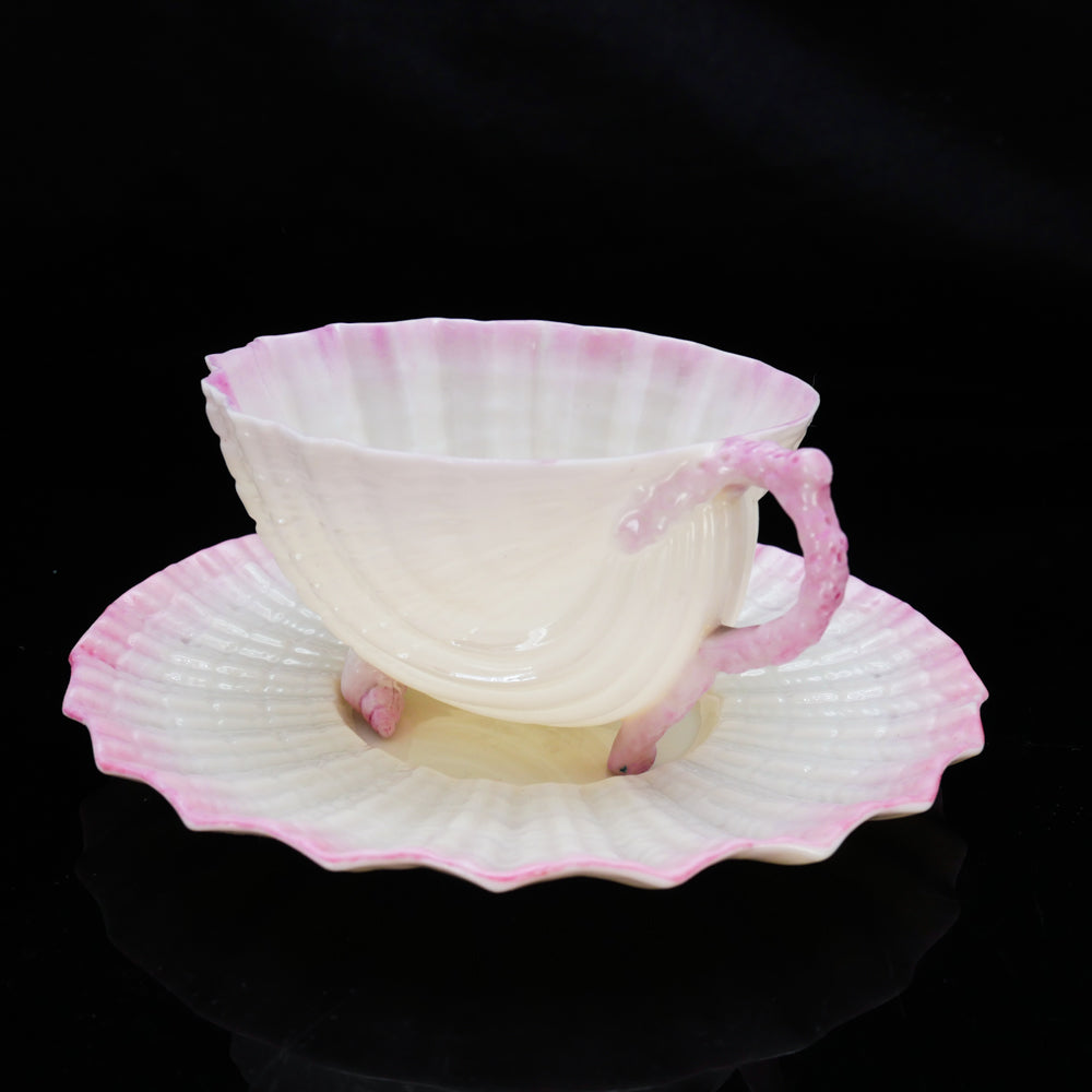 belleek ベリーク ピンク ニューシェル パターン ティーポット