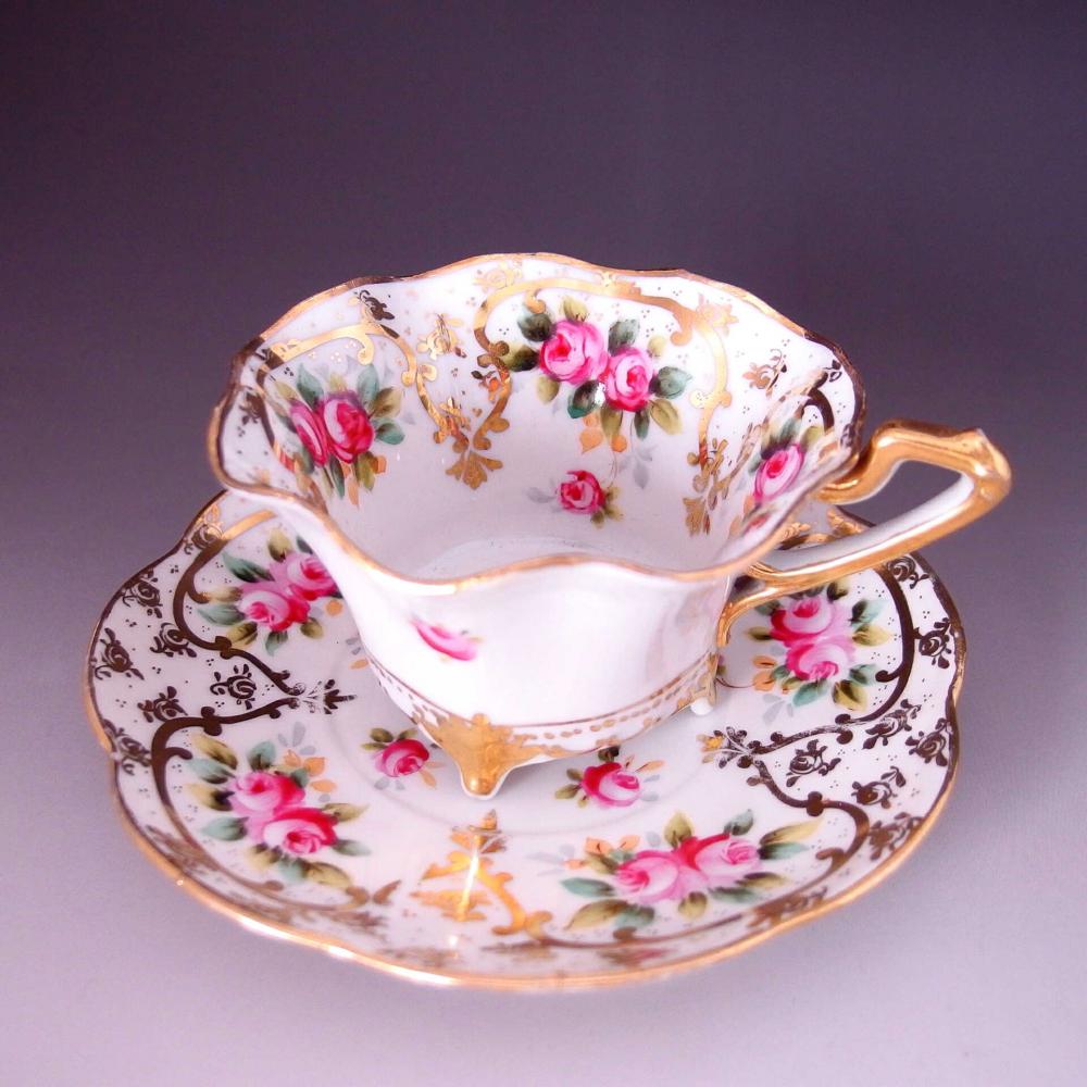 オールドノリタケ-プリンセスの薔薇-トリオ - 英国アンティークス