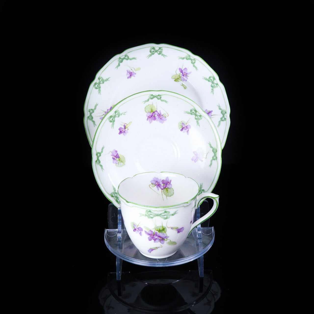 ロイヤル-ドルトン-スミレのトリオ - 英国アンティークス アンティーク