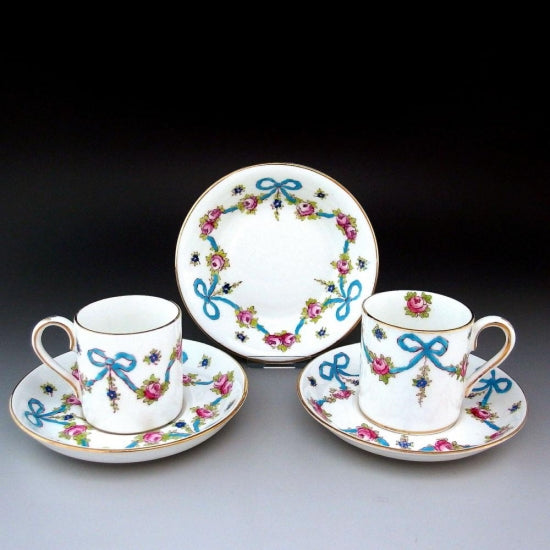 クラウンスタッフォードシャー　リボン　ソーサー クラウンスタッフォードシャー *ヴィンテージ* ブルーリボン ティー